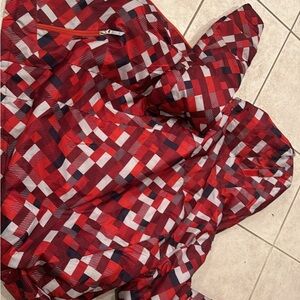 Lands' End Kids Red and White Geometric Jacket